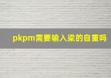 pkpm需要输入梁的自重吗