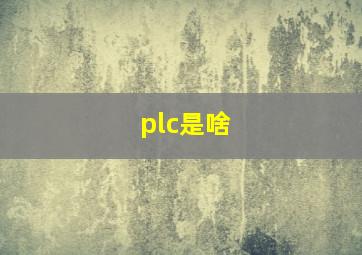 plc是啥