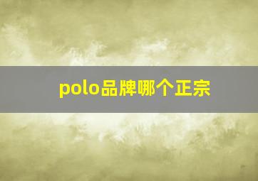 polo品牌哪个正宗