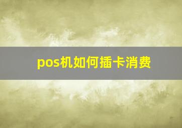 pos机如何插卡消费