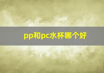 pp和pc水杯哪个好