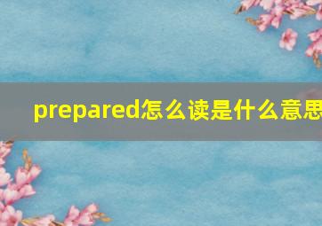 prepared怎么读是什么意思