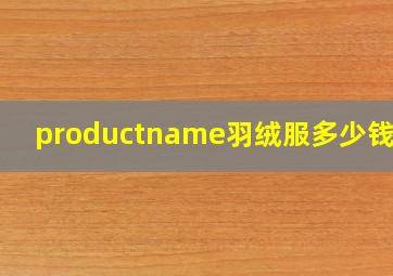 productname羽绒服多少钱1件