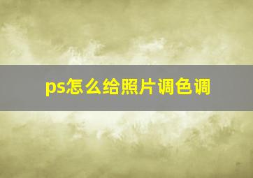 ps怎么给照片调色调