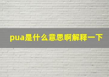 pua是什么意思啊解释一下