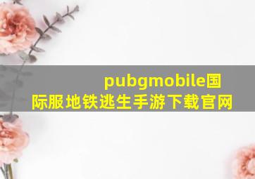 pubgmobile国际服地铁逃生手游下载官网