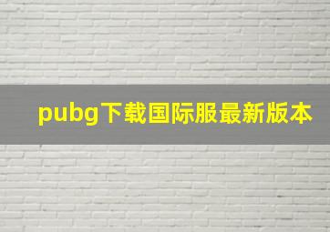 pubg下载国际服最新版本