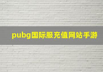 pubg国际服充值网站手游