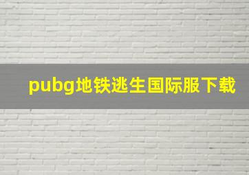 pubg地铁逃生国际服下载