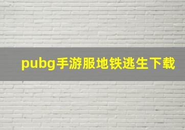 pubg手游服地铁逃生下载