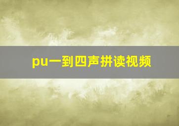 pu一到四声拼读视频