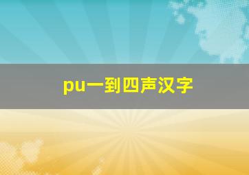 pu一到四声汉字