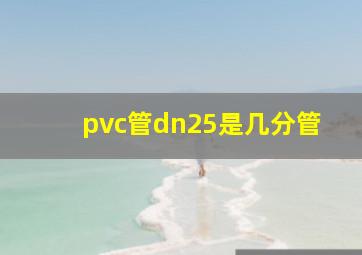 pvc管dn25是几分管