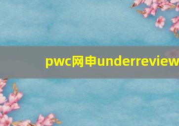 pwc网申underreview