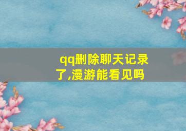 qq删除聊天记录了,漫游能看见吗