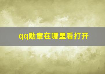 qq勋章在哪里看打开