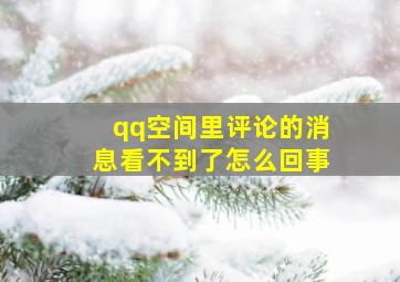 qq空间里评论的消息看不到了怎么回事