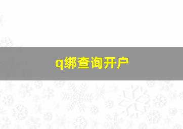 q绑查询开户