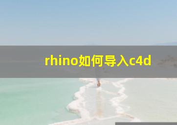 rhino如何导入c4d