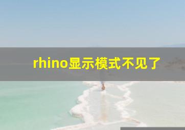 rhino显示模式不见了