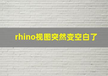 rhino视图突然变空白了