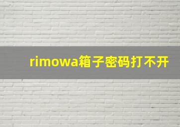 rimowa箱子密码打不开