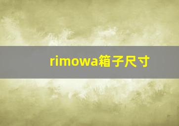 rimowa箱子尺寸