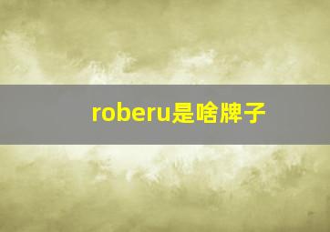 roberu是啥牌子