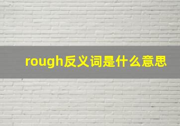 rough反义词是什么意思