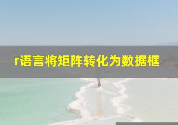 r语言将矩阵转化为数据框