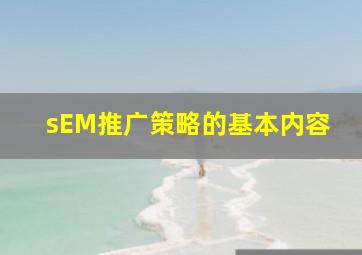 sEM推广策略的基本内容