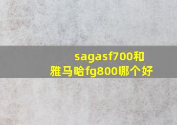 sagasf700和雅马哈fg800哪个好