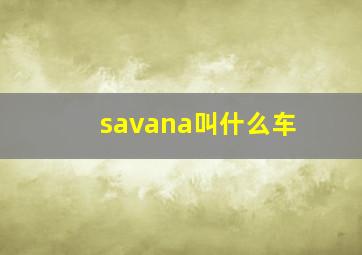 savana叫什么车