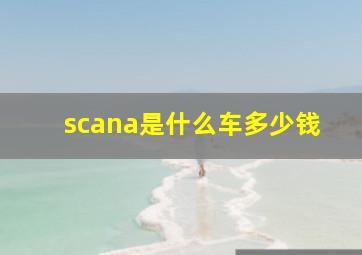 scana是什么车多少钱