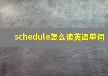 schedule怎么读英语单词