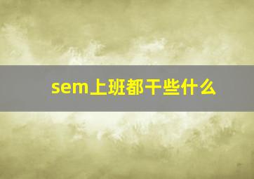 sem上班都干些什么