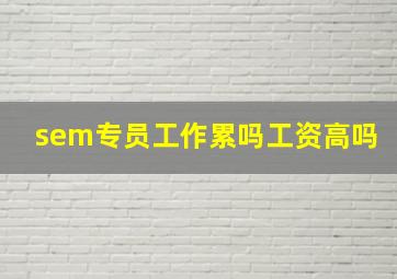 sem专员工作累吗工资高吗