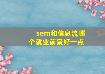 sem和信息流哪个就业前景好一点