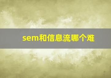 sem和信息流哪个难