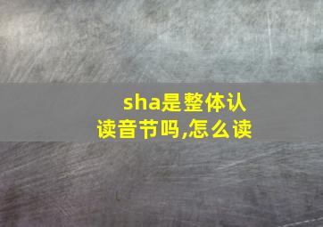 sha是整体认读音节吗,怎么读