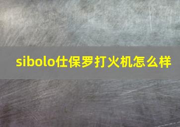 sibolo仕保罗打火机怎么样