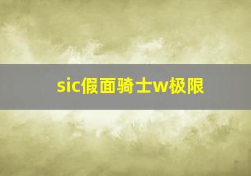 sic假面骑士w极限