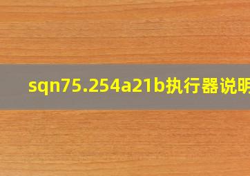 sqn75.254a21b执行器说明书