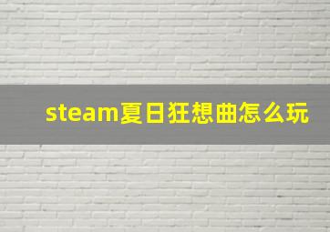 steam夏日狂想曲怎么玩