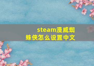 steam漫威蜘蛛侠怎么设置中文