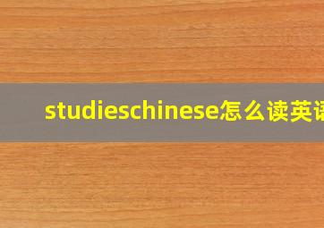 studieschinese怎么读英语