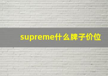 supreme什么牌子价位