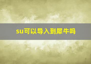 su可以导入到犀牛吗