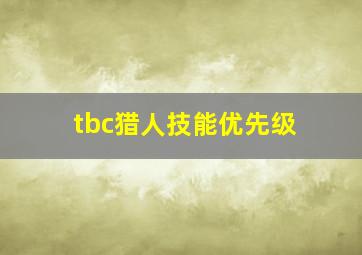 tbc猎人技能优先级