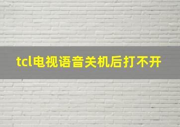 tcl电视语音关机后打不开